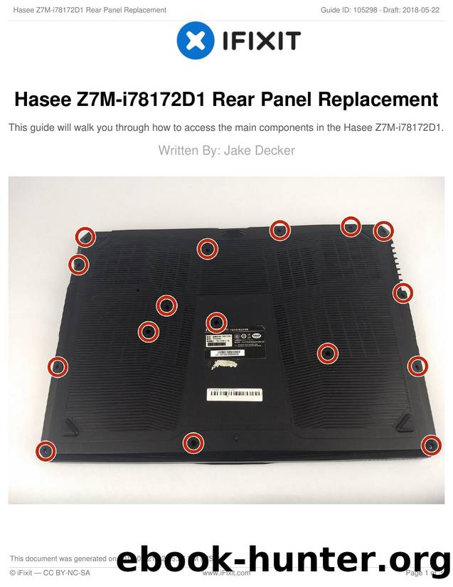 Hasee Z7M-i78172D1 Rear Panel Replacement by Unknown