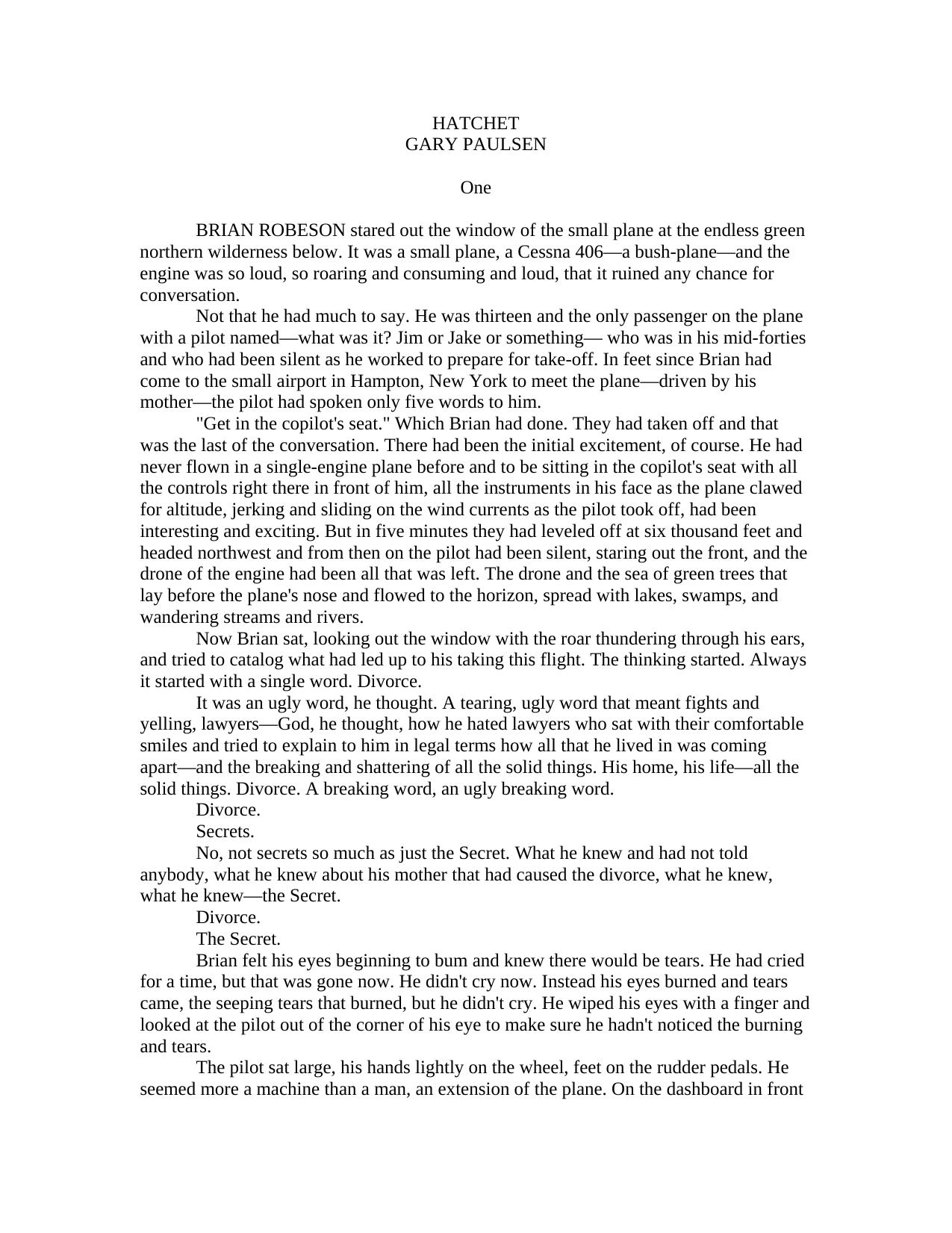 Hatchet by Gary Paulsen