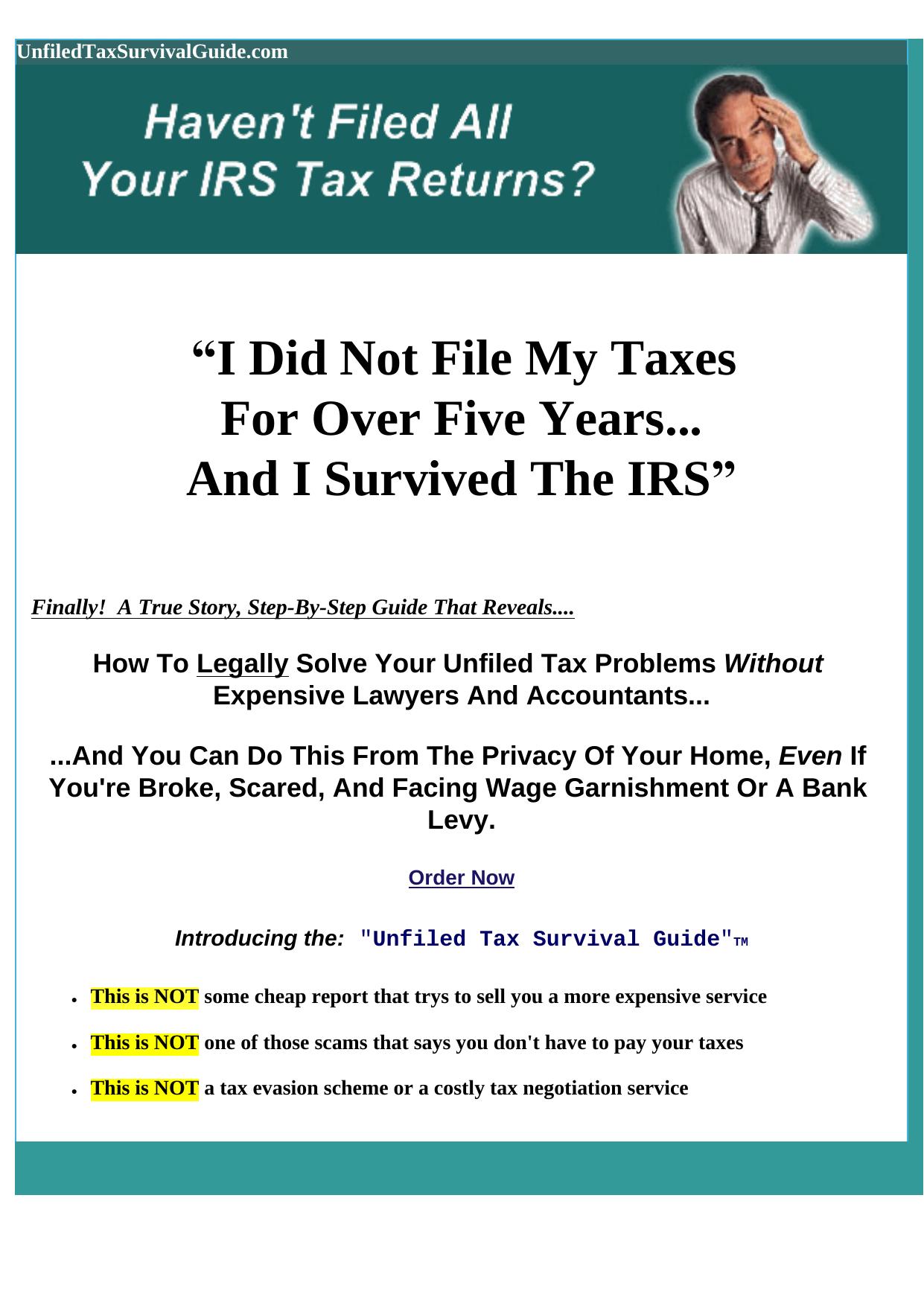 Havent Filed All Your Tax Returns - Help Is Here... by Best of Kuszter's Collection
