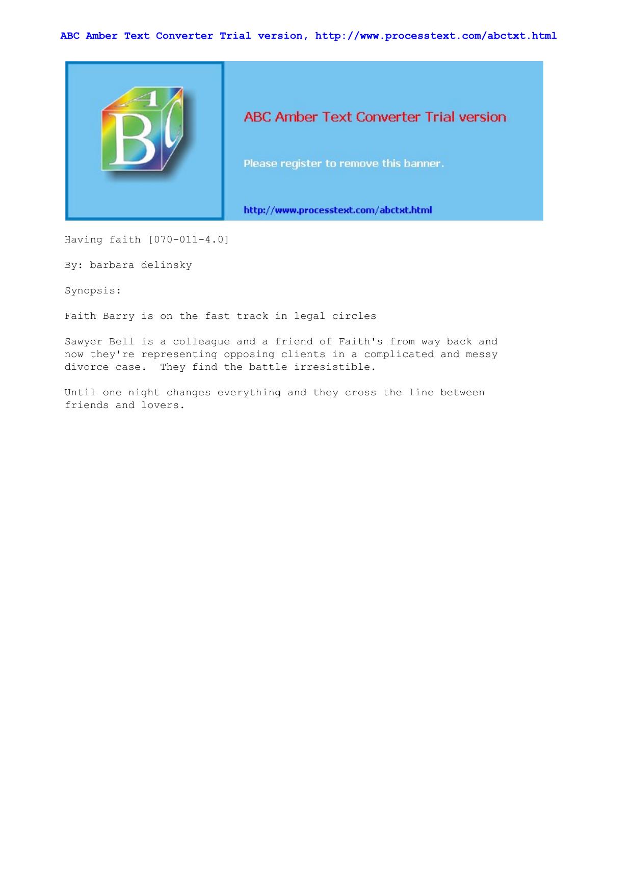 Having Faith by Barbara Delinsky