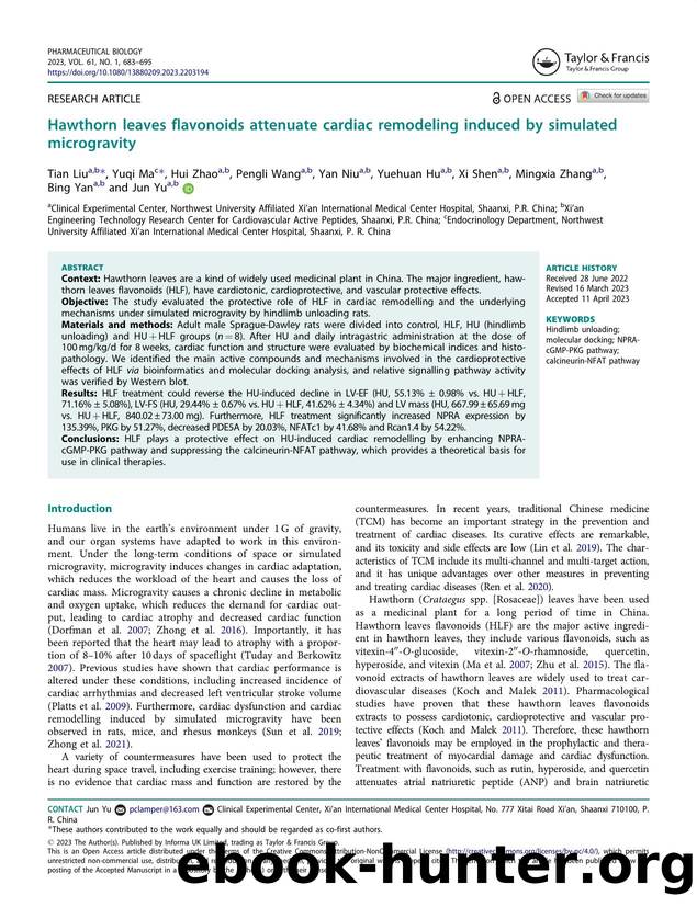 Hawthorn leaves flavonoids attenuate cardiac remodeling induced by simulated microgravity by unknow