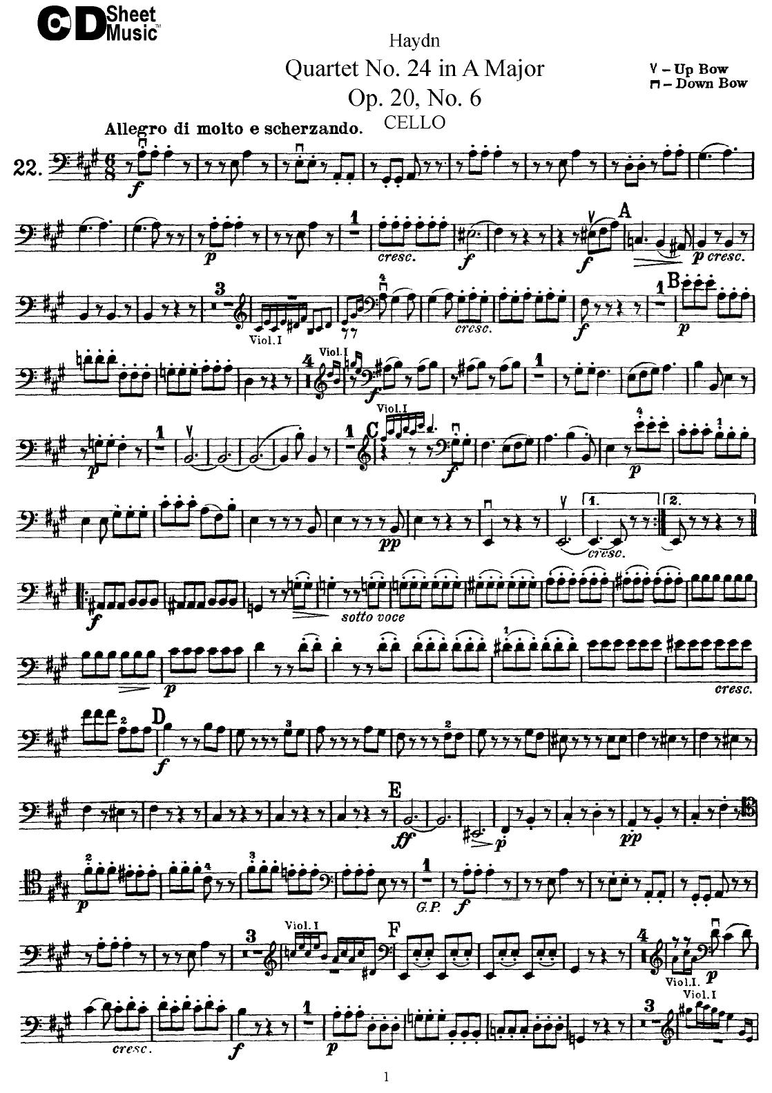 Haydn String Quartets: No.24 in A Major, Op.20, No.6 by WBaxley Music Subito Music Corp & Stephens Pub. Co