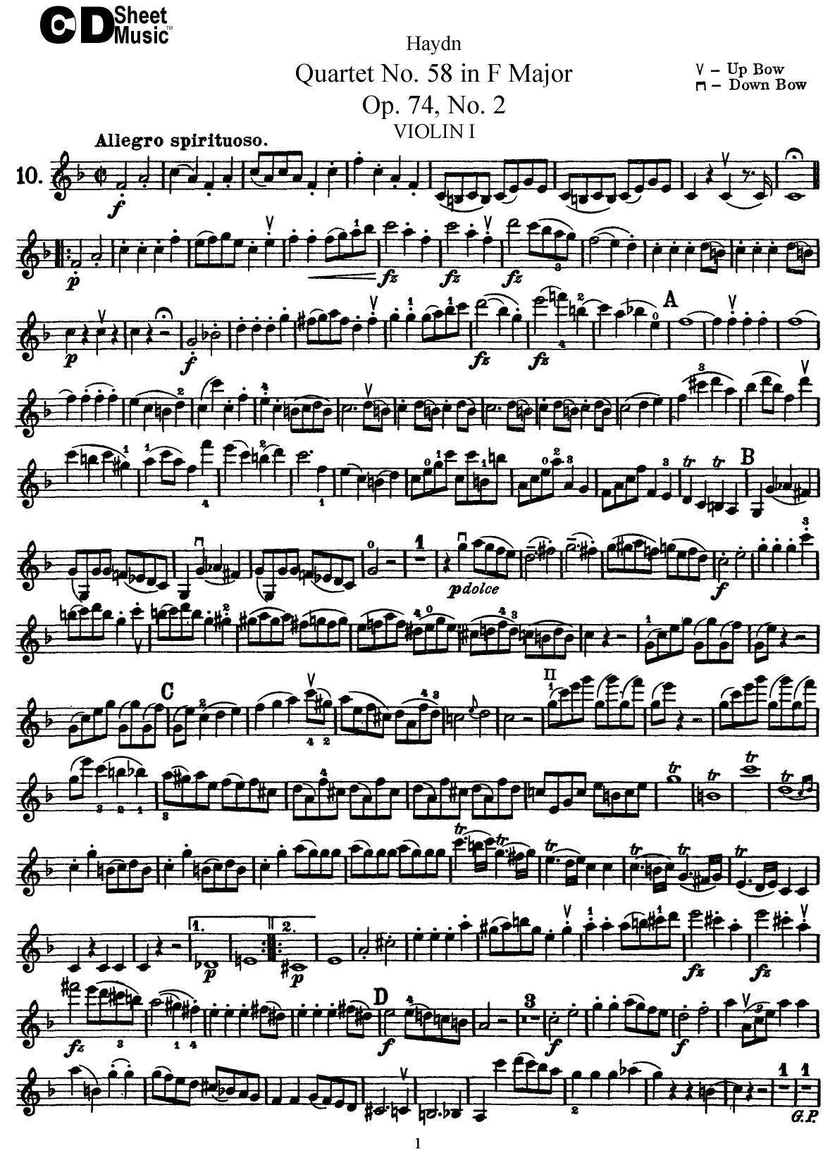 Haydn String Quartets: No.58 in F Major, Op.74, No.2 by WBaxley Music Subito Music Corp & Stephens Pub. Co