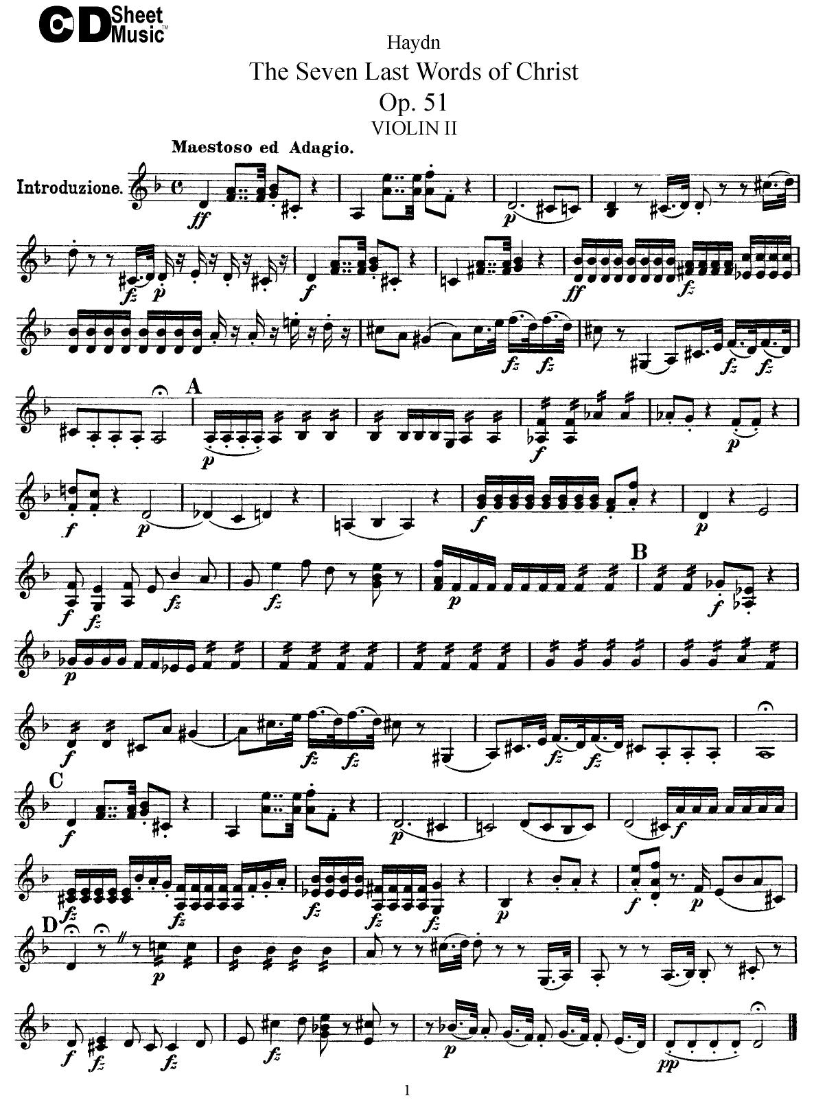 Haydn String Quartets: The7 Last Words of Christ, Op.51 by WBaxley Music Subito Music Corp & Stephens Pub. Co