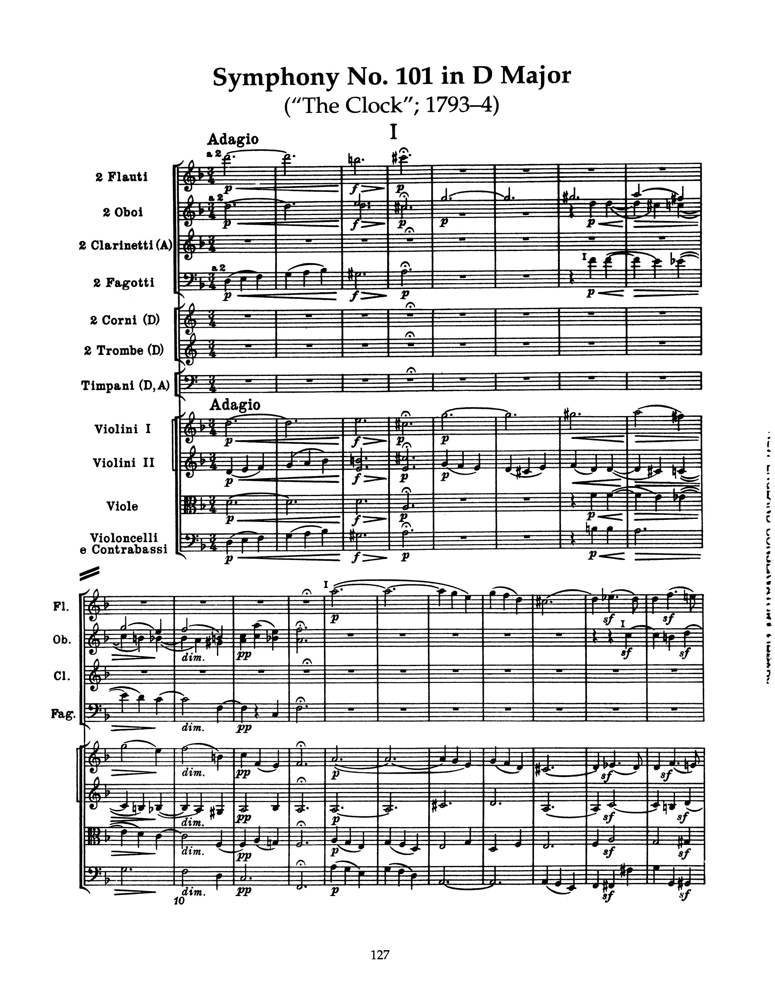 Haydn by Symphony No.101 Mvt.I Full Score