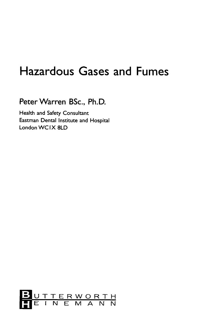 Hazardous Gases and Fumes by A Safety Handbook (1997)