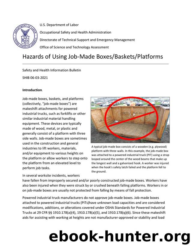 Hazards of Using Job-Made BoxesBasketsPlatforms by USDOL/OSHA - DTSEM - OSTA