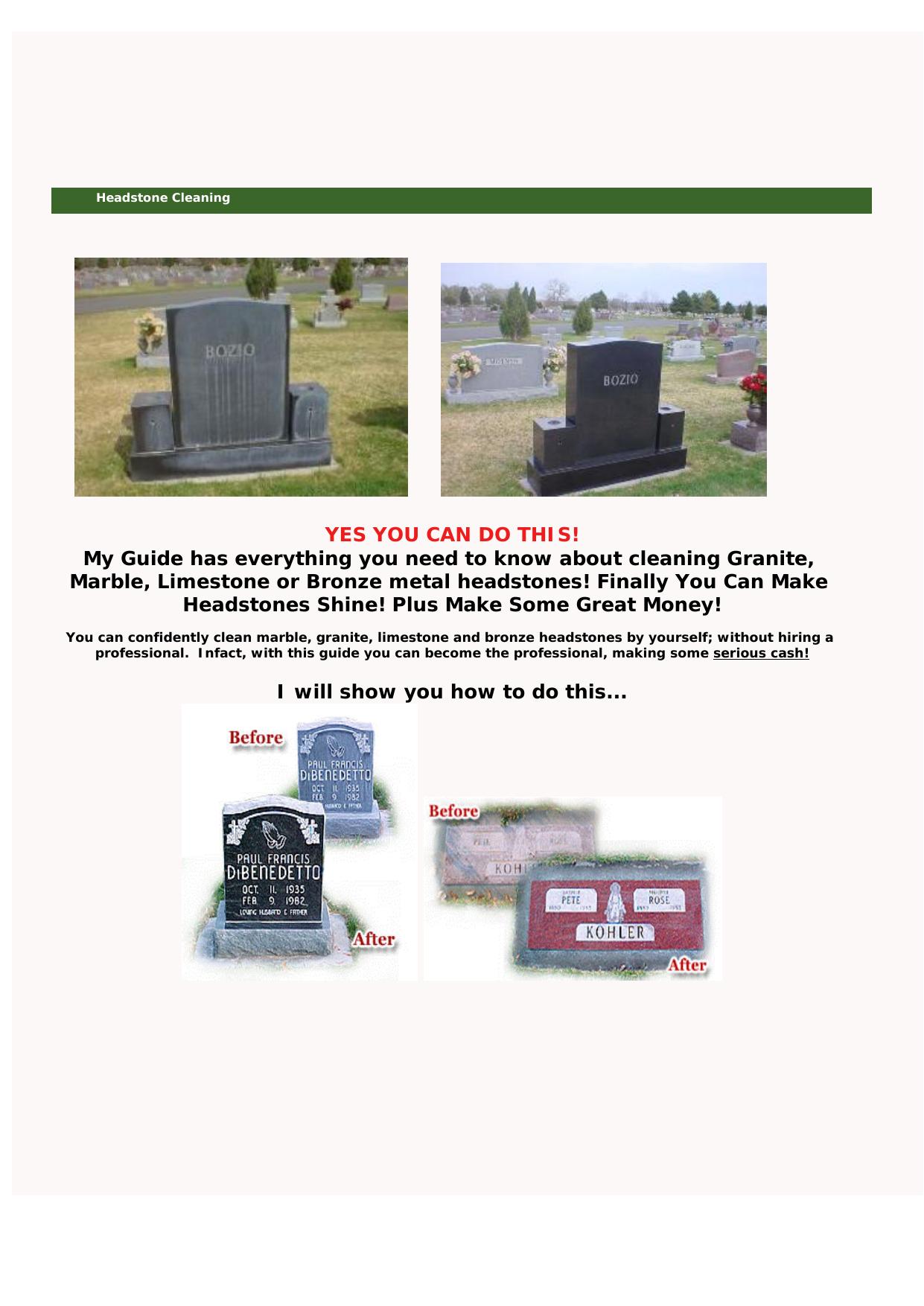 Headstone Cleaning. by Best of Kuszter's Collection