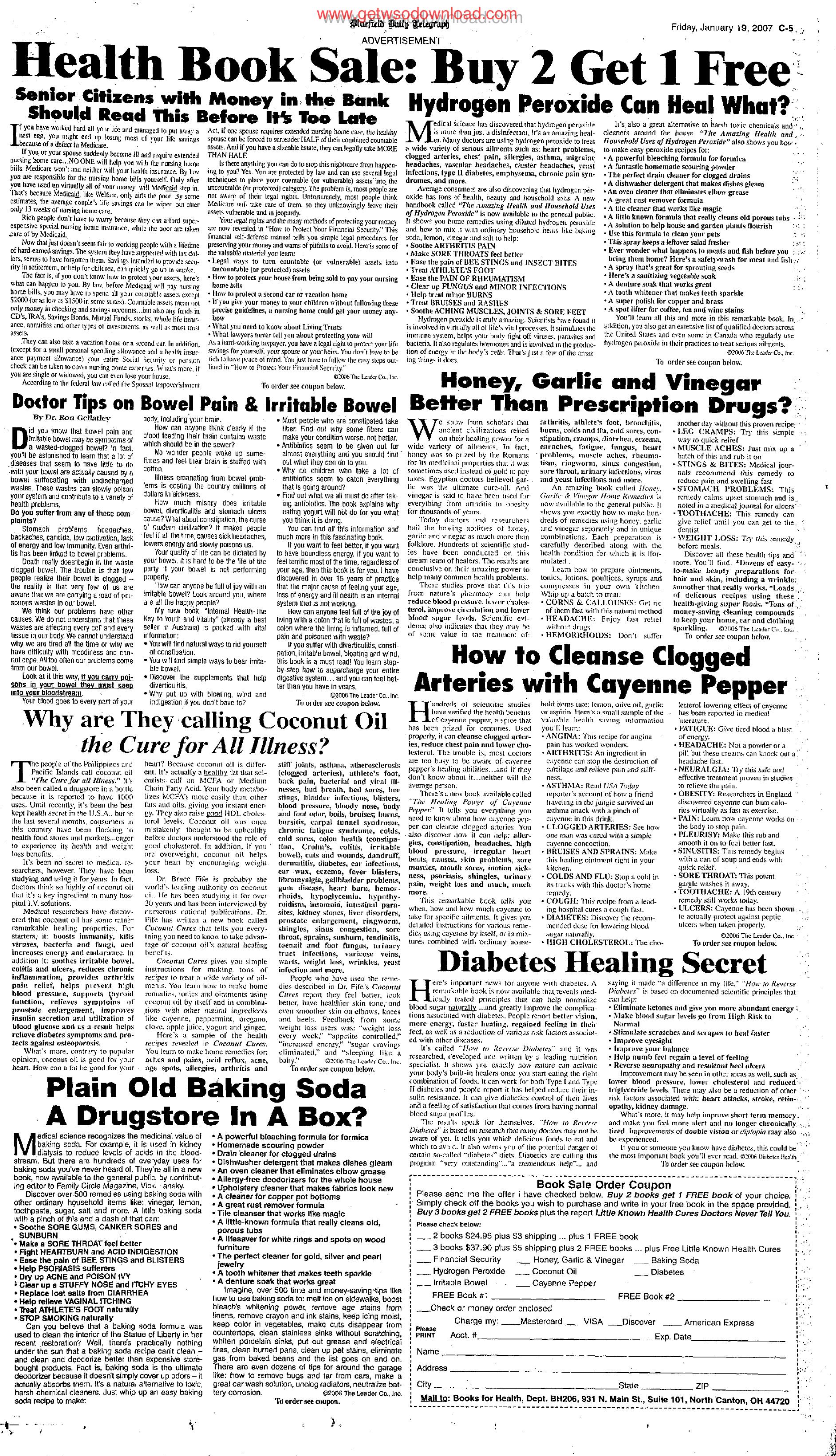 Health Book Sale by Copyright 2007 Heritage Microfilm Inc. and Newspaperarchive.com