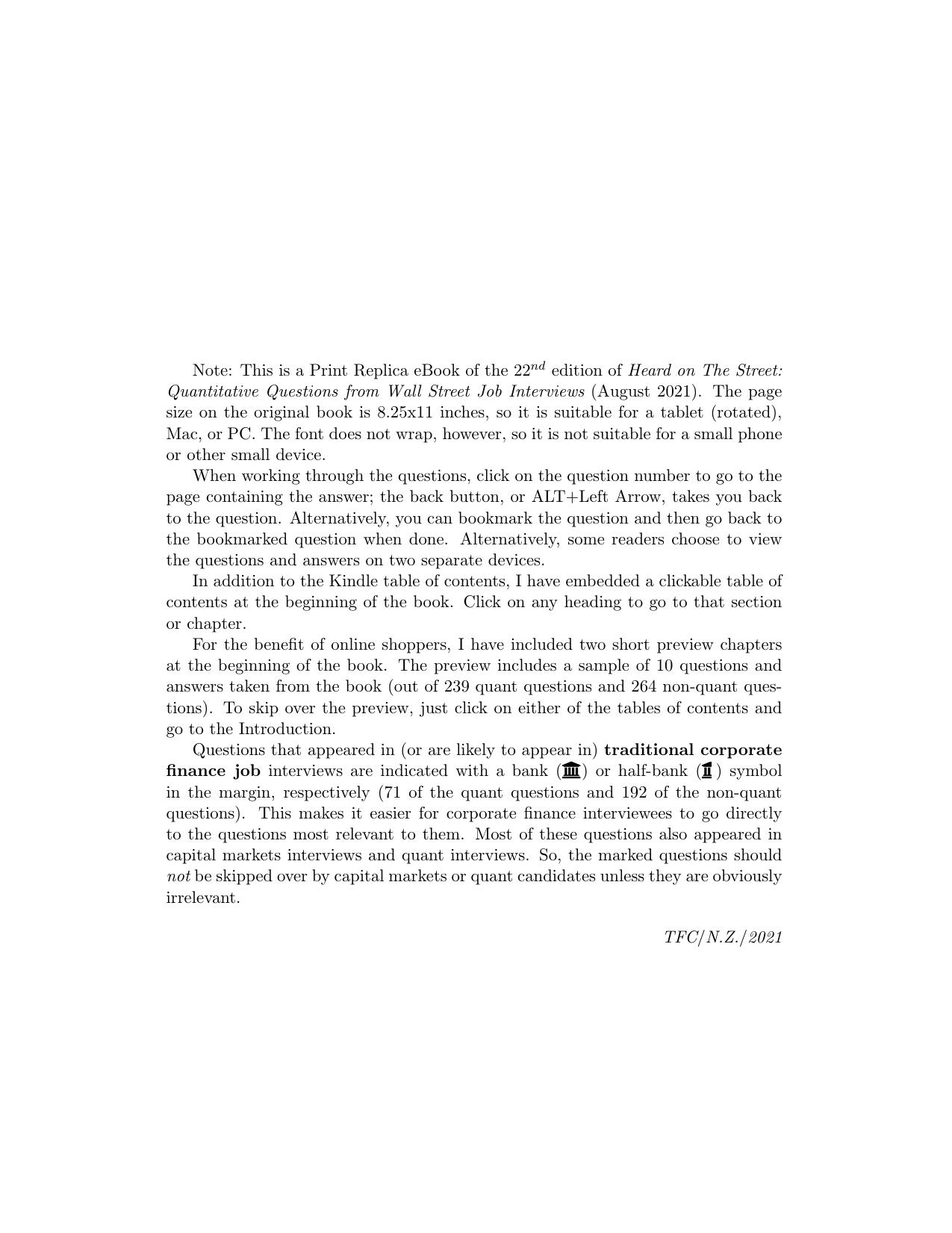 Heard on the street : quantitative questions from Wall Street job interviews by Timothy Falcon Crack