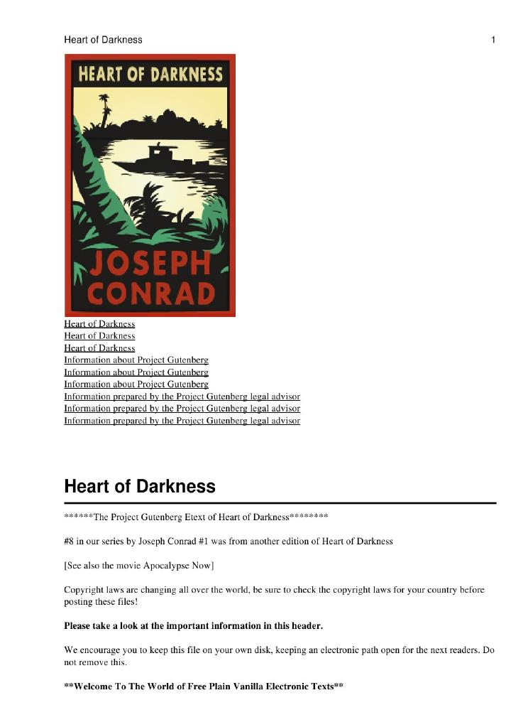 Heart of Darkness by Joseph Conrad