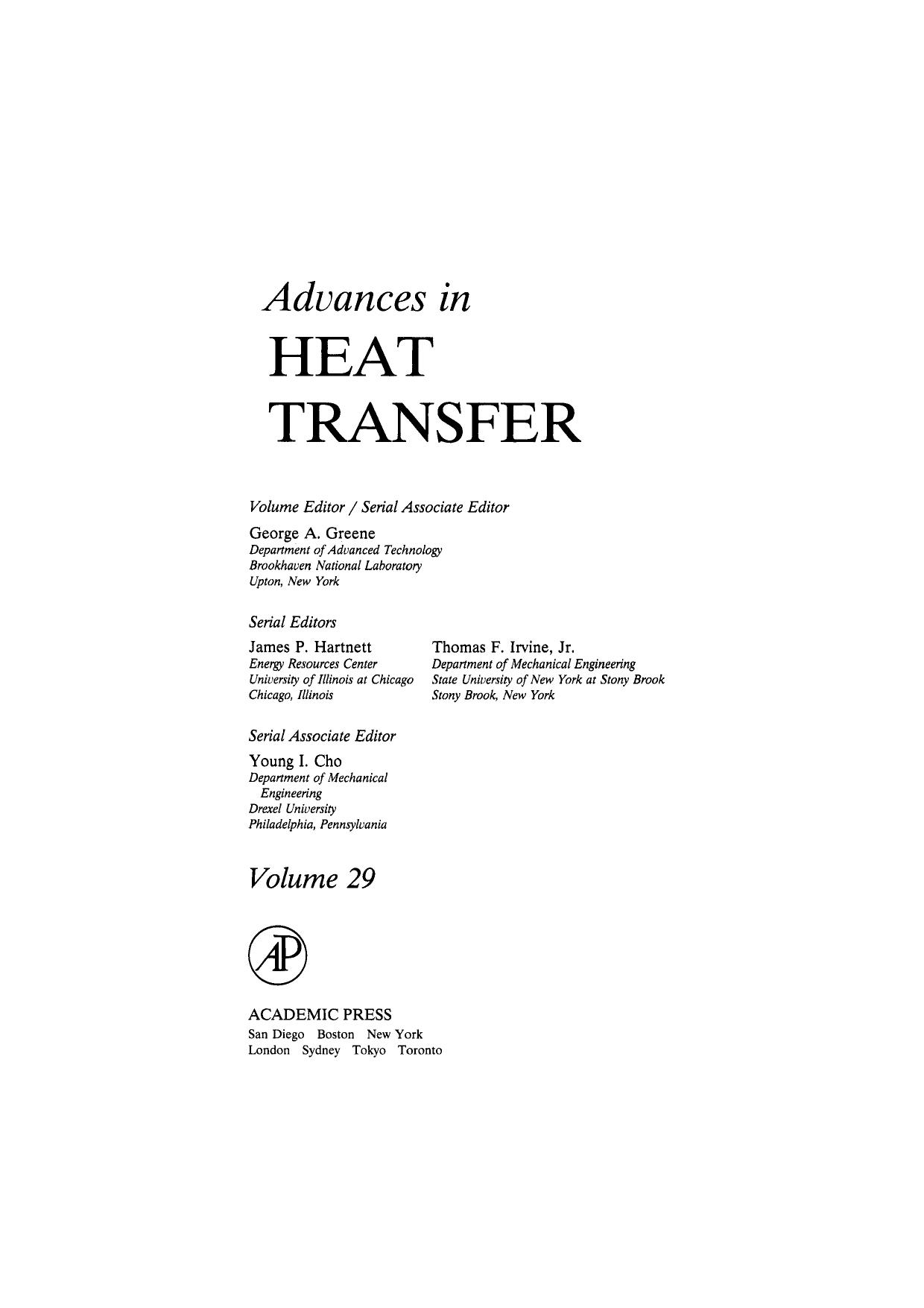 Heat Transfer in Nuclear Safety (Advances in Heat Transfer) by George A. Greene