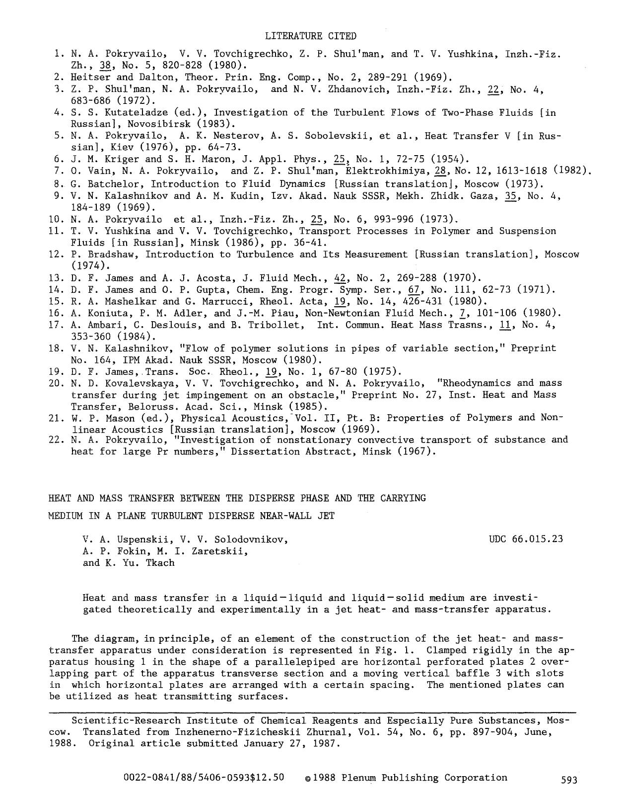 Heat and mass transfer between the disperse phase and the carrying medium in a plane turbulent disperse near-wall jet by Unknown