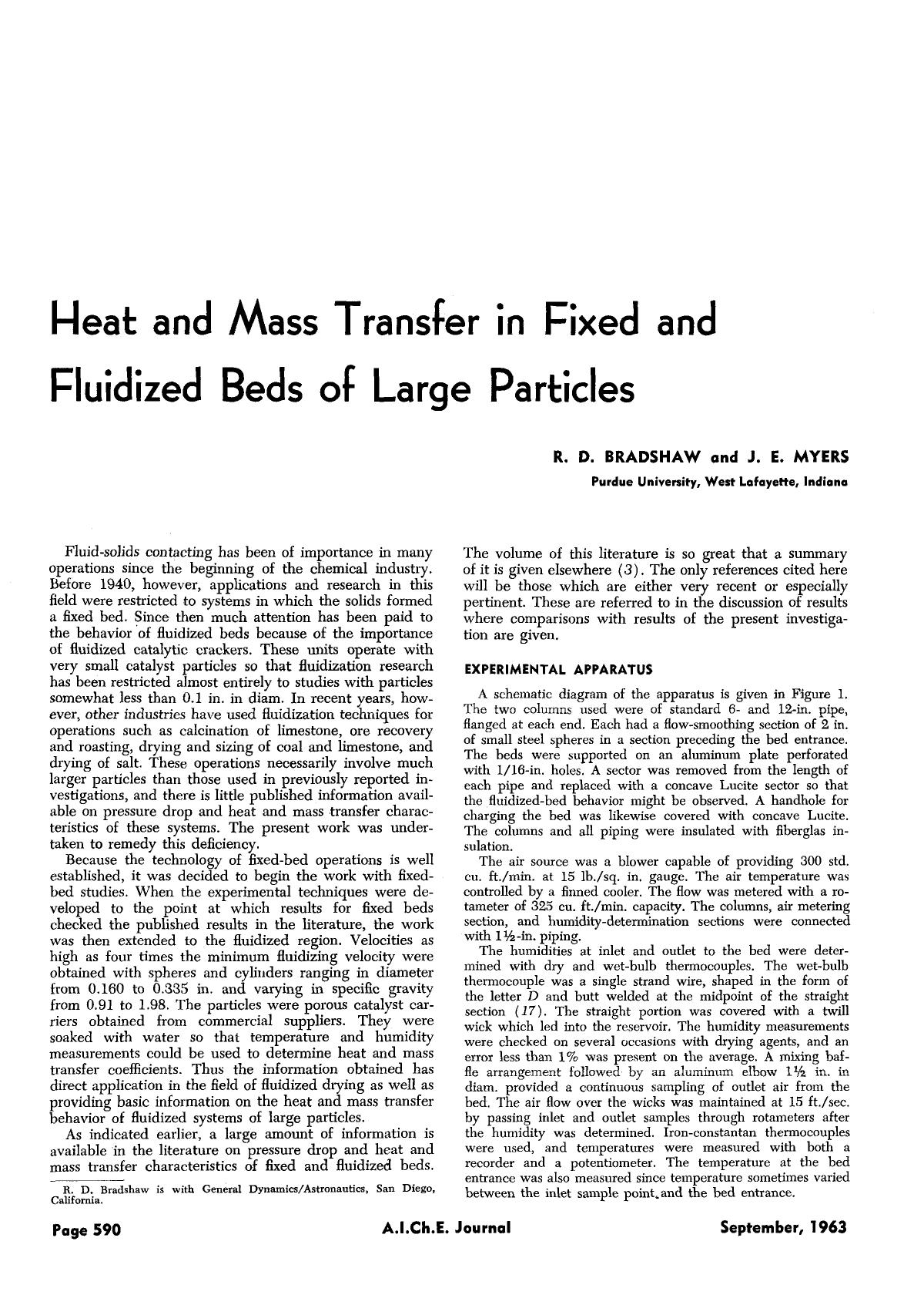 Heat and mass transfer in fixed and fluidized beds of large particles by Unknown
