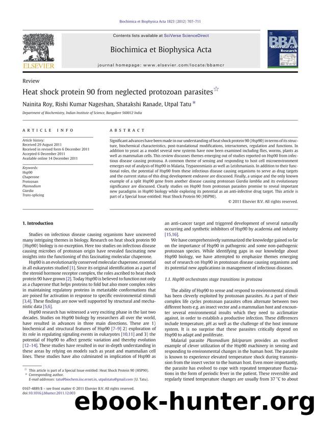 Heat shock protein 90 from neglected protozoan parasites by Nainita Roy & Rishi Kumar Nageshan & Shatakshi Ranade & Utpal Tatu