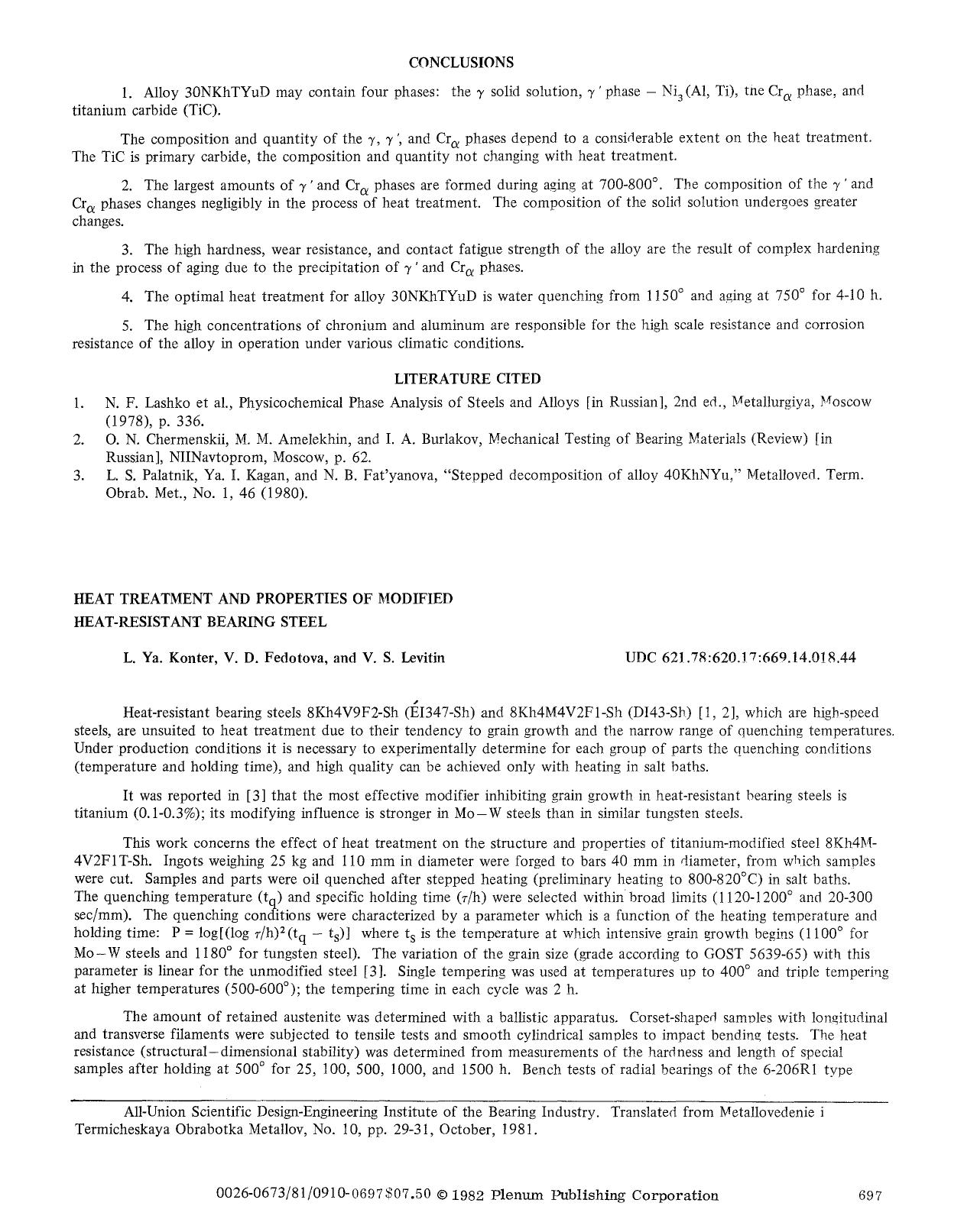 Heat treatment and properties of modified heat-resistant bearing steel by Unknown
