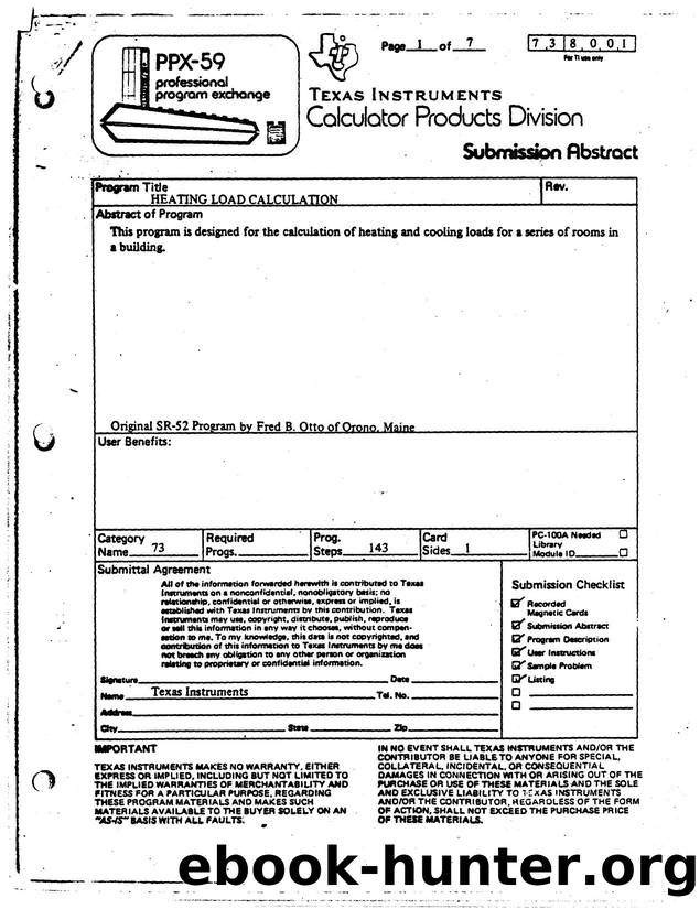 Heating Load Calculation by Unknown