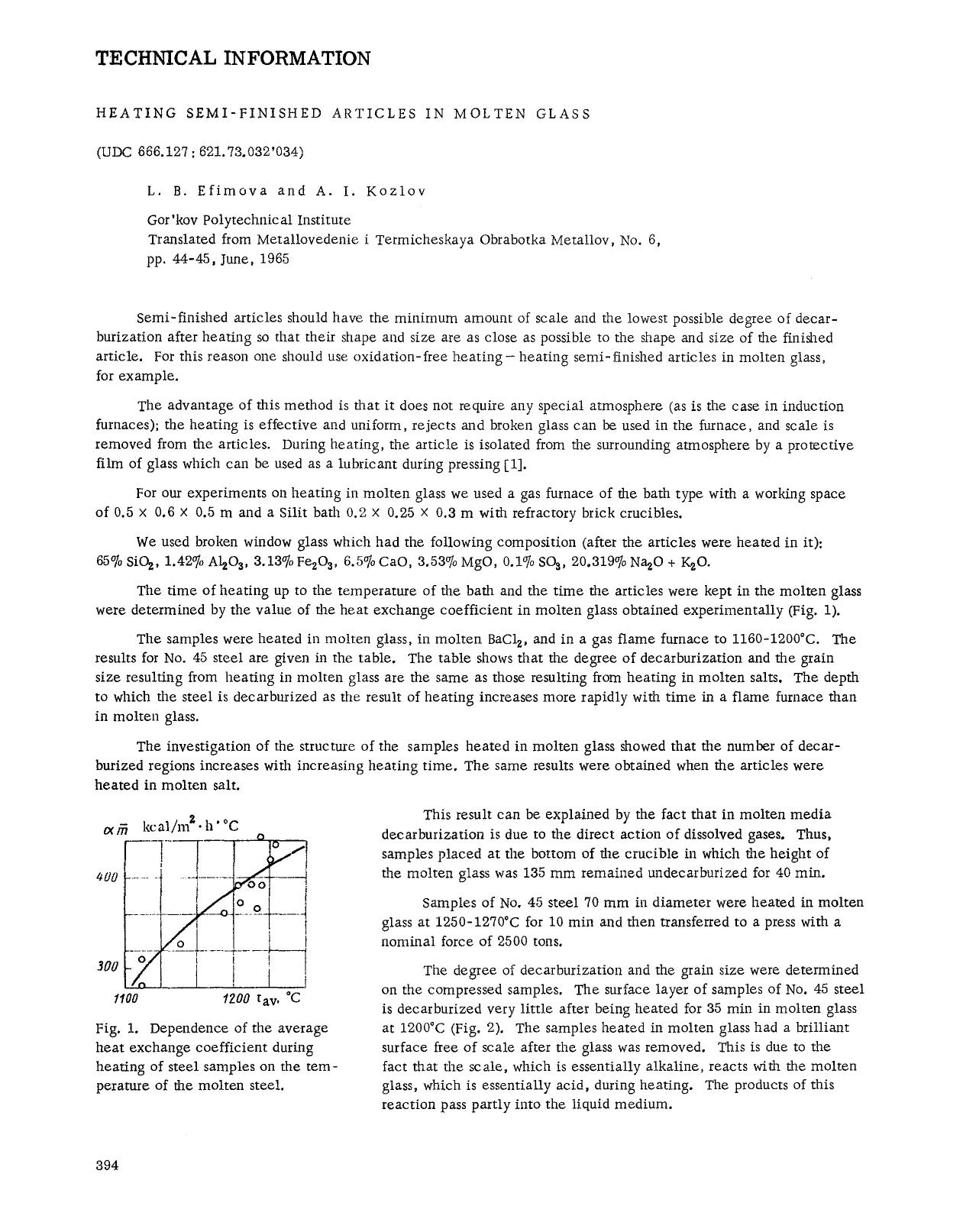 Heating semi-finished articles in molten glass by Unknown