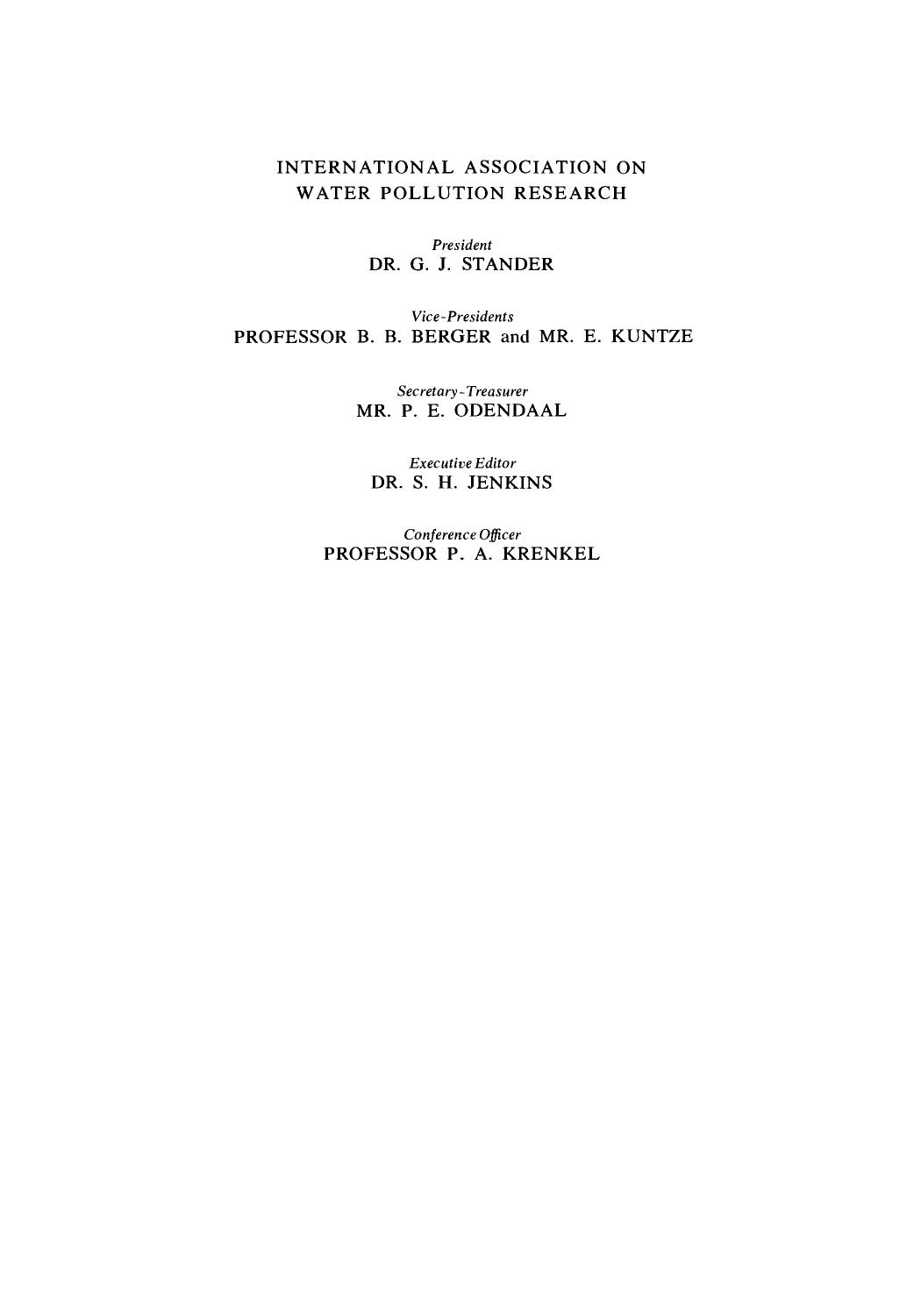 Heavy Metals in the Aquatic Environment. Proceedings of the International Conference Held in Nashville, Tennessee, December 1973 by P. A. Krenkel (Eds.)