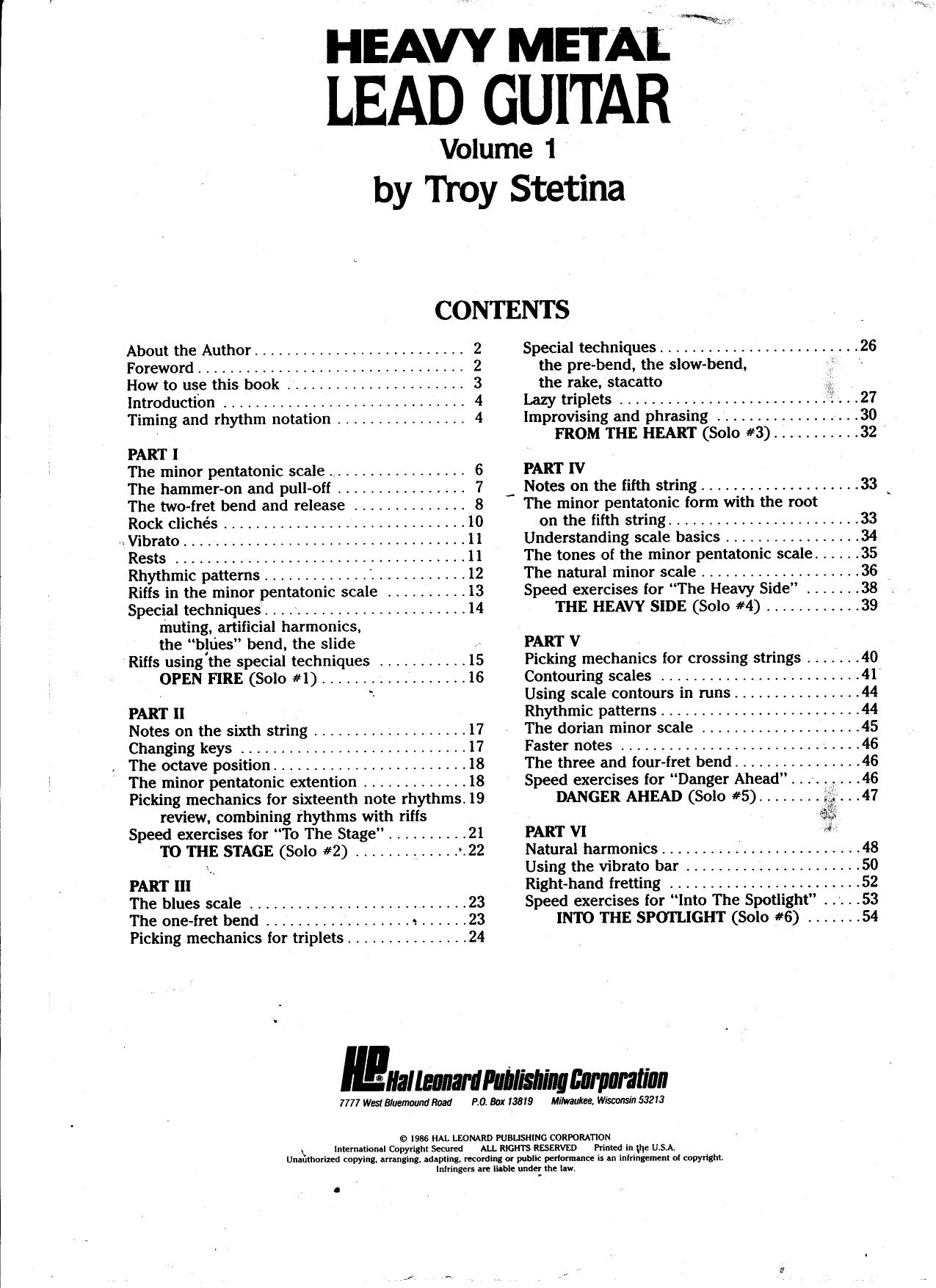 Heavy metal lead guitar by Troy Stetina