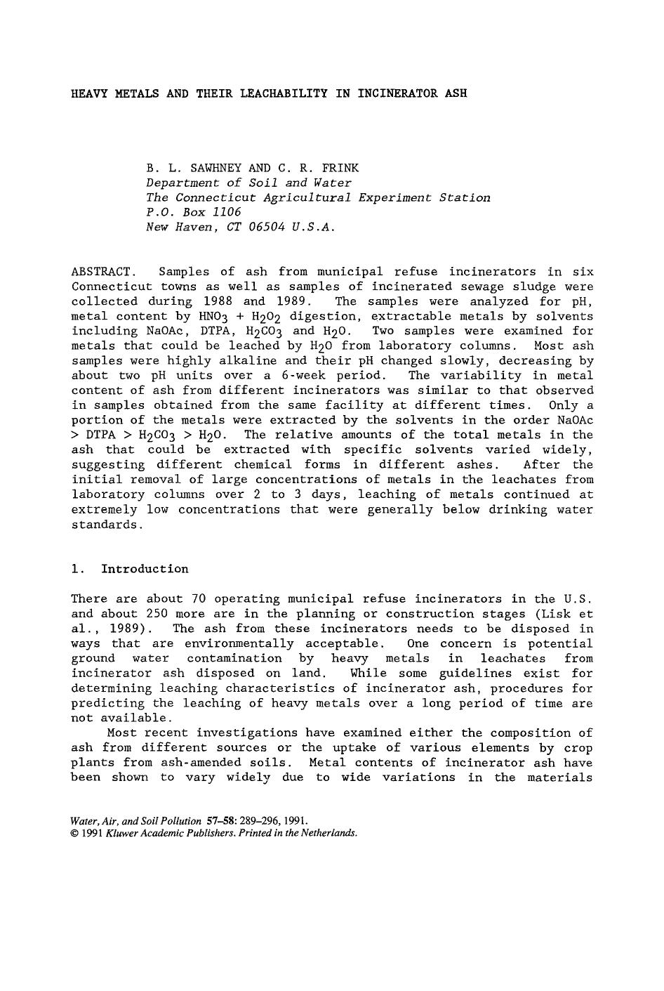 Heavy metals and their leachability in incinerator ash by Unknown