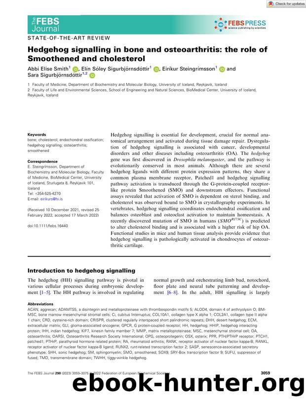 Hedgehog signalling in bone and osteoarthritis: the role of Smoothened and cholesterol by Unknown