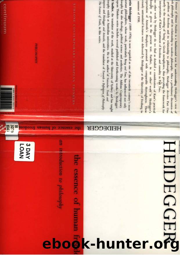 Heidegger Essence of Human Freedom by Unknown