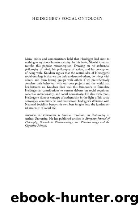 Heidegger's Social Ontology: The Phenomenology of Self, World, and Others (Modern European Philosophy) by Nicolai K. Knudsen
