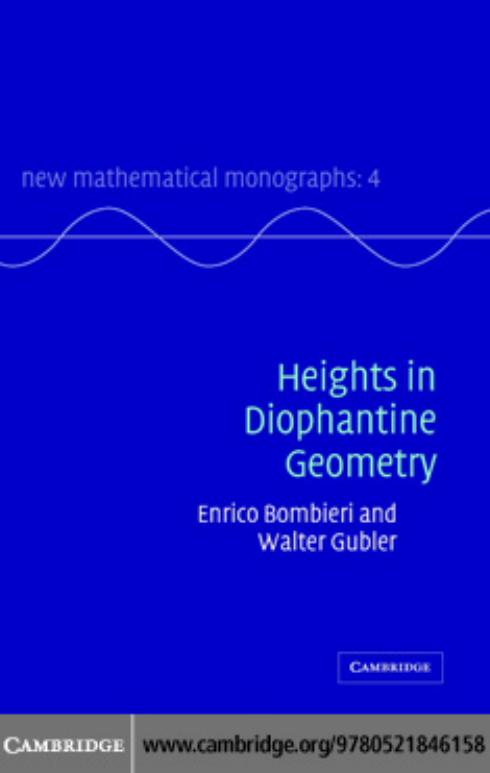 Heights in Diophantine Geometry (New Mathematical Monographs) by Enrico Bombieri Walter Gubler