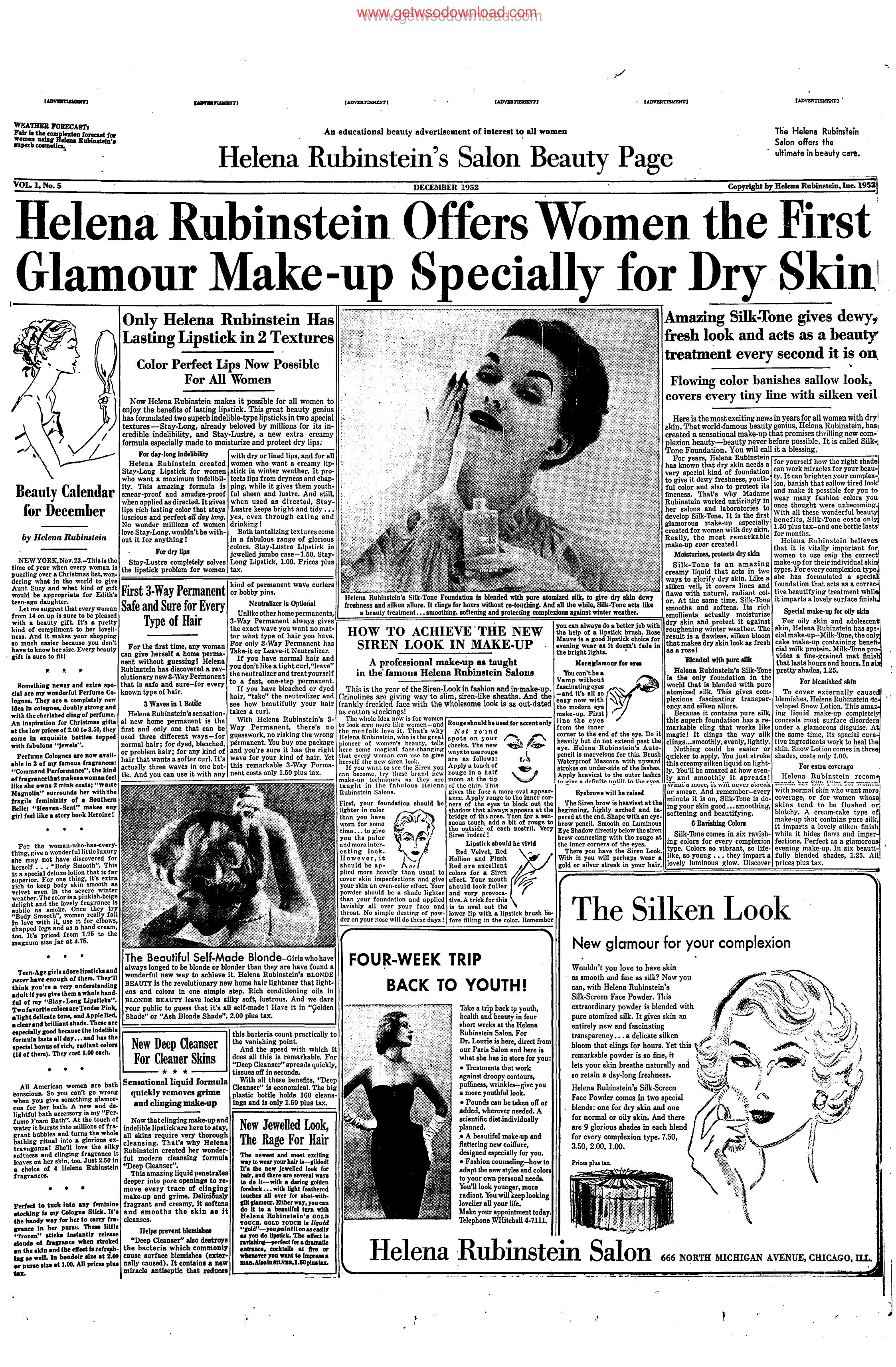 Helena Rubinstein Offers Women the First Glamour by Unknown