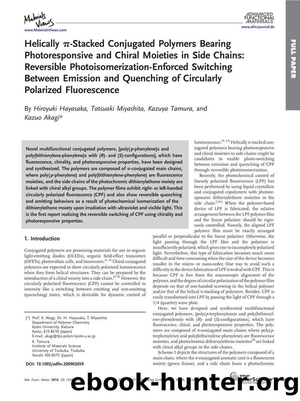 Helically ??Stacked Conjugated Polymers Bearing Photoresponsive and Chiral Moieties in Side Chains: Reversible Photoisomerization?Enforced Switching Between Emission and Quenching  by Unknown
