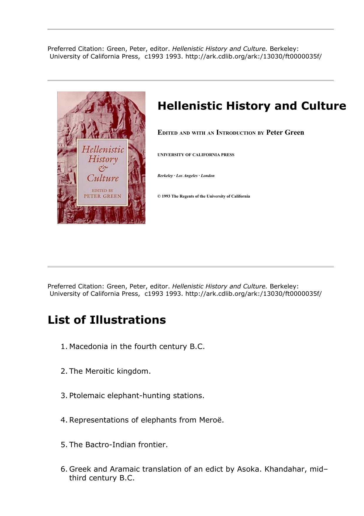 Hellenistic History and Culture by Unknown