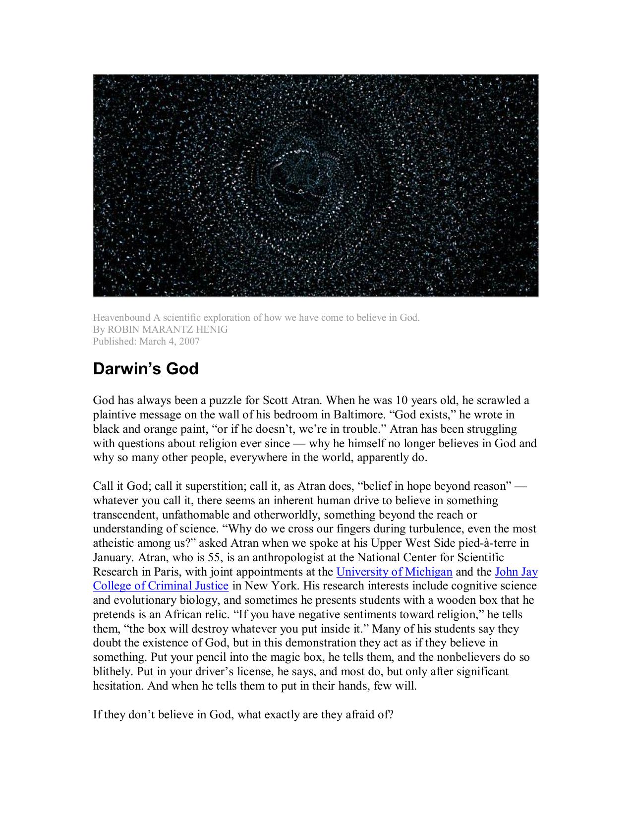 Henig, Robin - Darwin's God by The Evolution of Religion