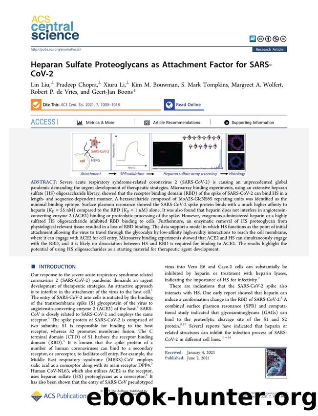 Heparan Sulfate Proteoglycans as Attachment Factor for SARS-CoVâ2 by unknow