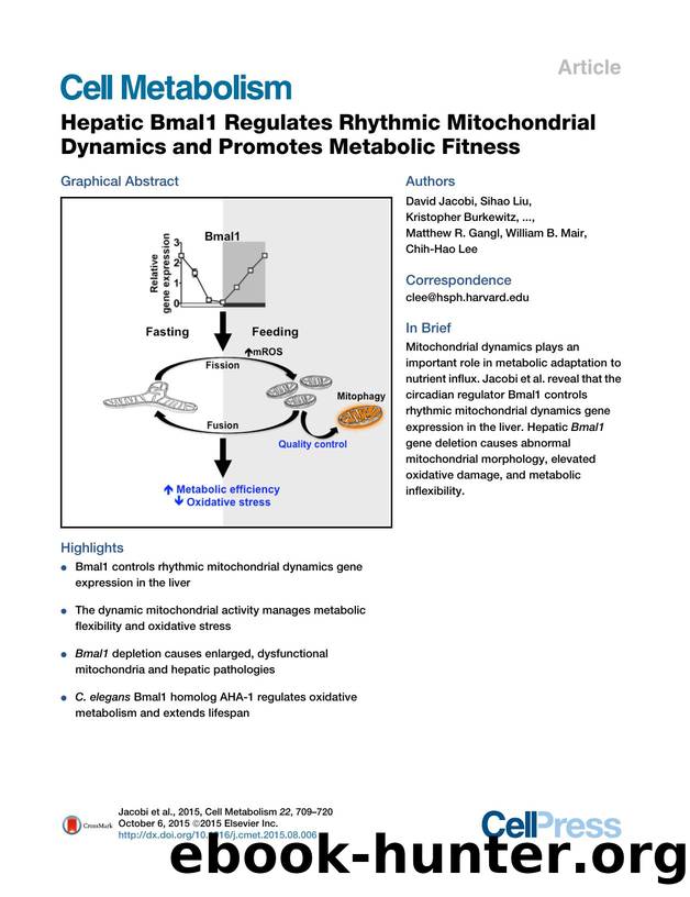 Hepatic Bmal1 Regulates Rhythmic Mitochondrial Dynamics and Promotes Metabolic Fitness by unknow
