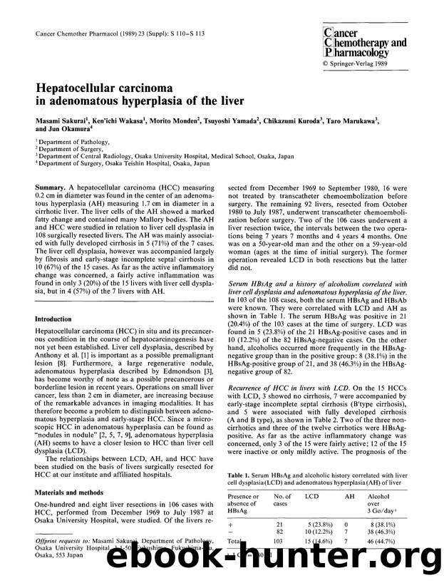 Hepatocellular carcinoma in adenomatous hyperplasia of the liver by Unknown