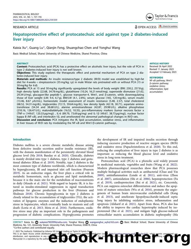 Hepatoprotective effect of protocatechuic acid against type 2 diabetes-induced liver injury by Xu Kaixia & Lu Guang & Feng Qianjin & Chen Shuangchao & Wang Yonghui