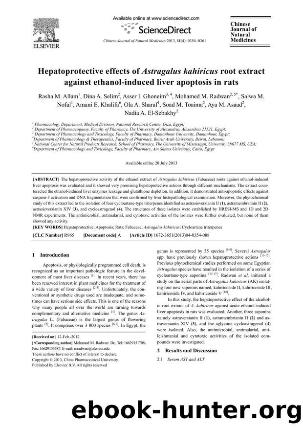 Hepatoprotective effects of Astragalus kahiricus root extract against ethanol-induced liver apoptosis in rats by unknow