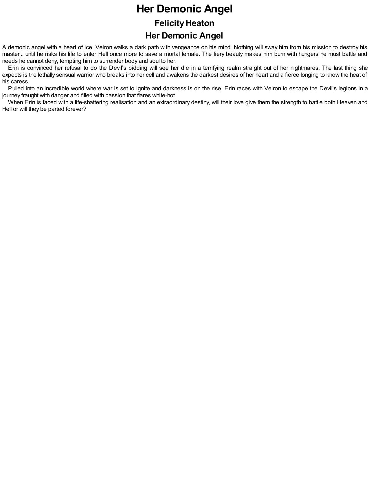 Her Demonic Angel by Heaton Felicity