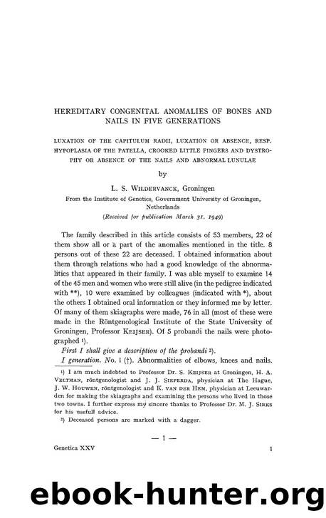 Hereditary congenital anomalies of bones and nails in five generations by Unknown