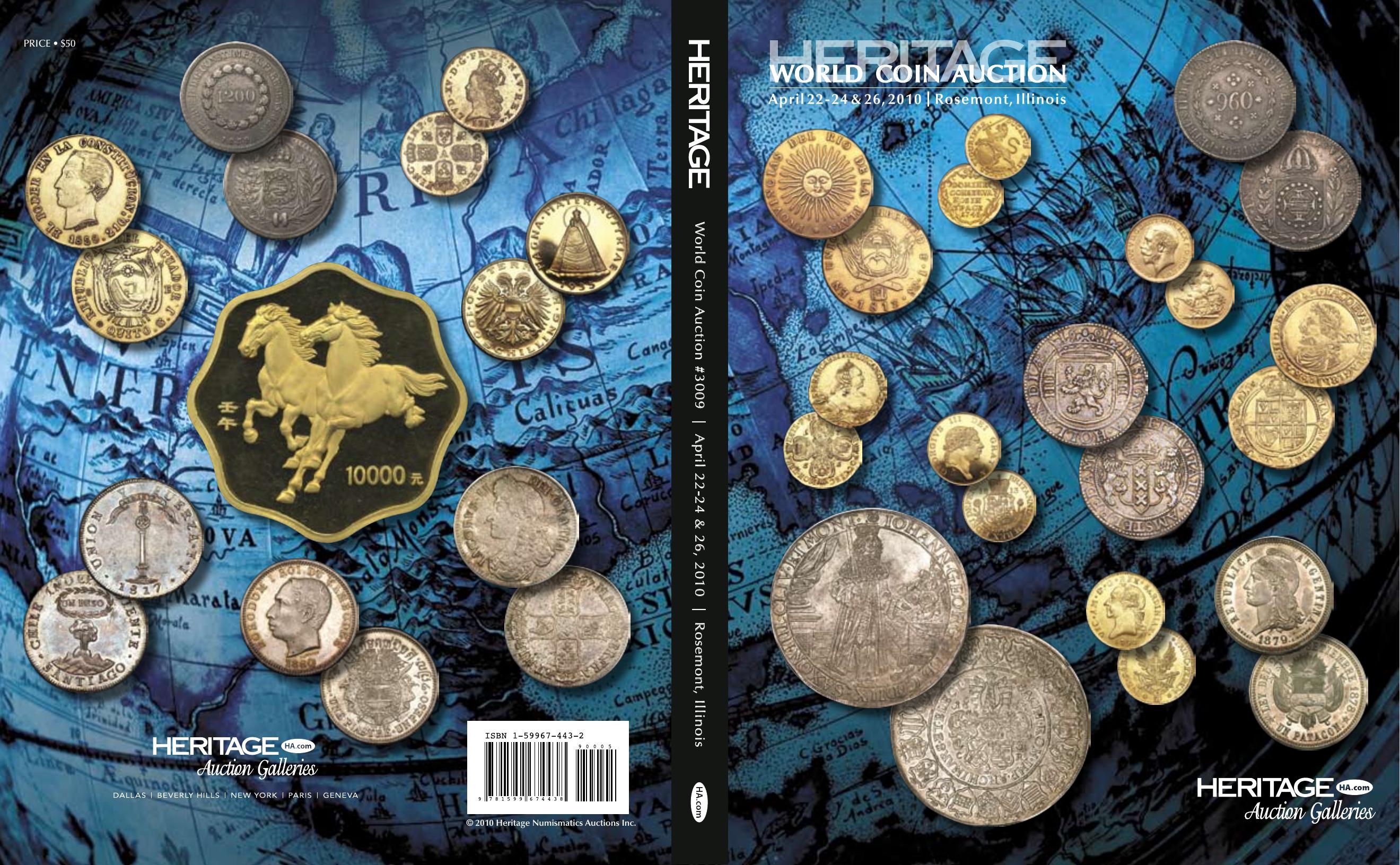 Heritage World Coin Auction, April 22-24 & 26 by Rosemont Illinois
