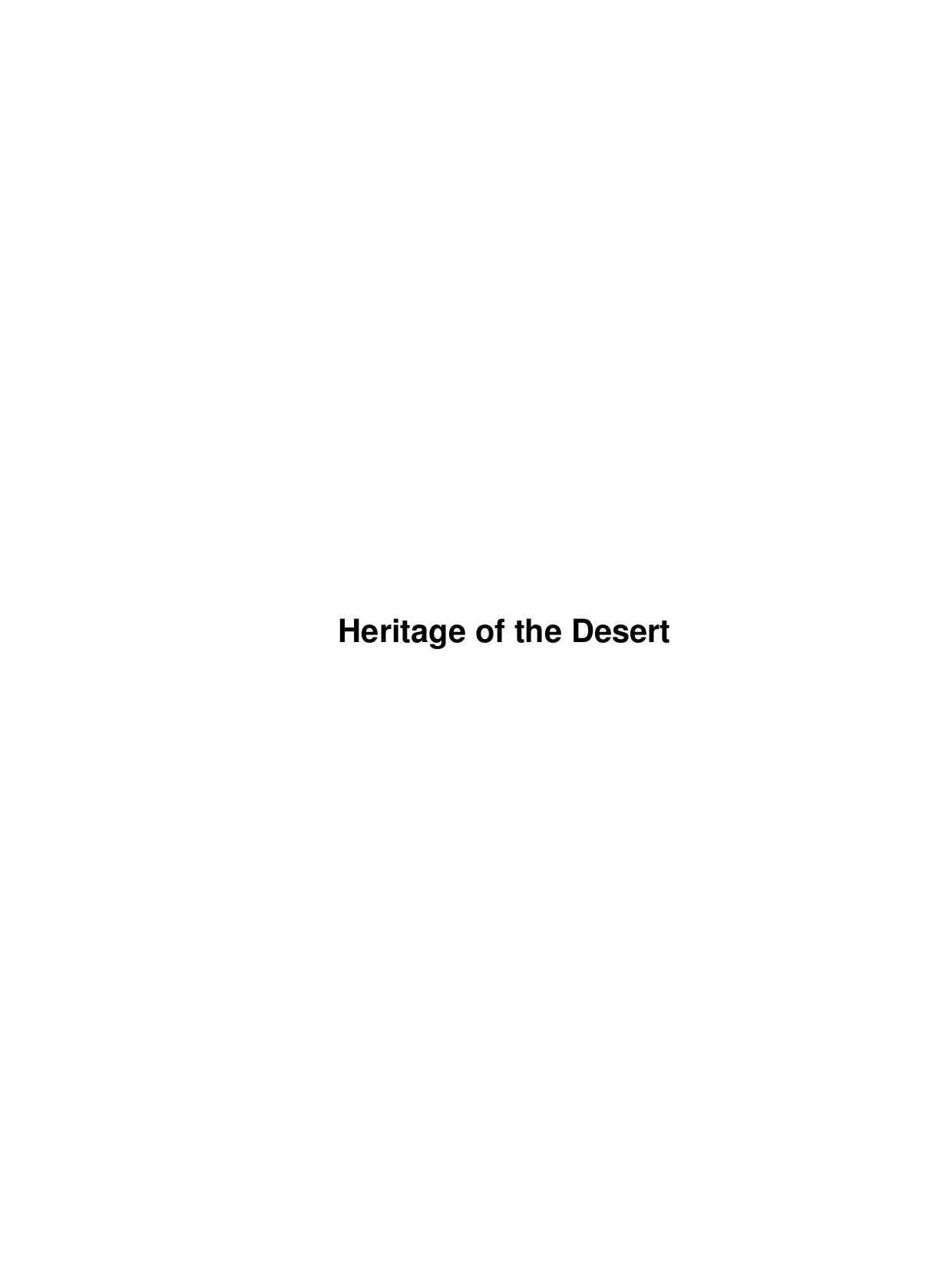 Heritage of the Desert by Unknown