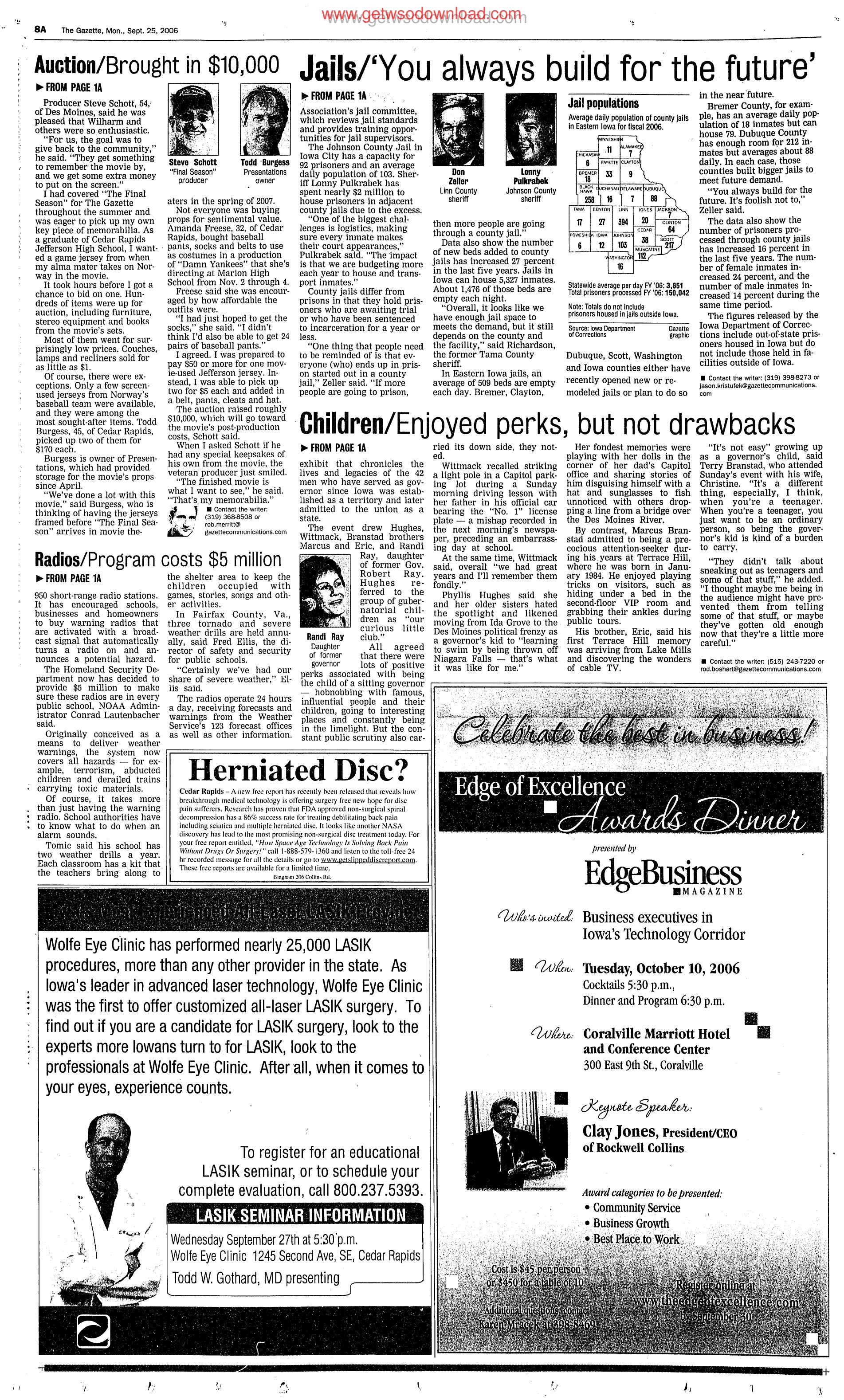 Herniated disk leadvertorial by Copyright 2009 Heritage Microfilm Inc. & Newspaperarchive.com