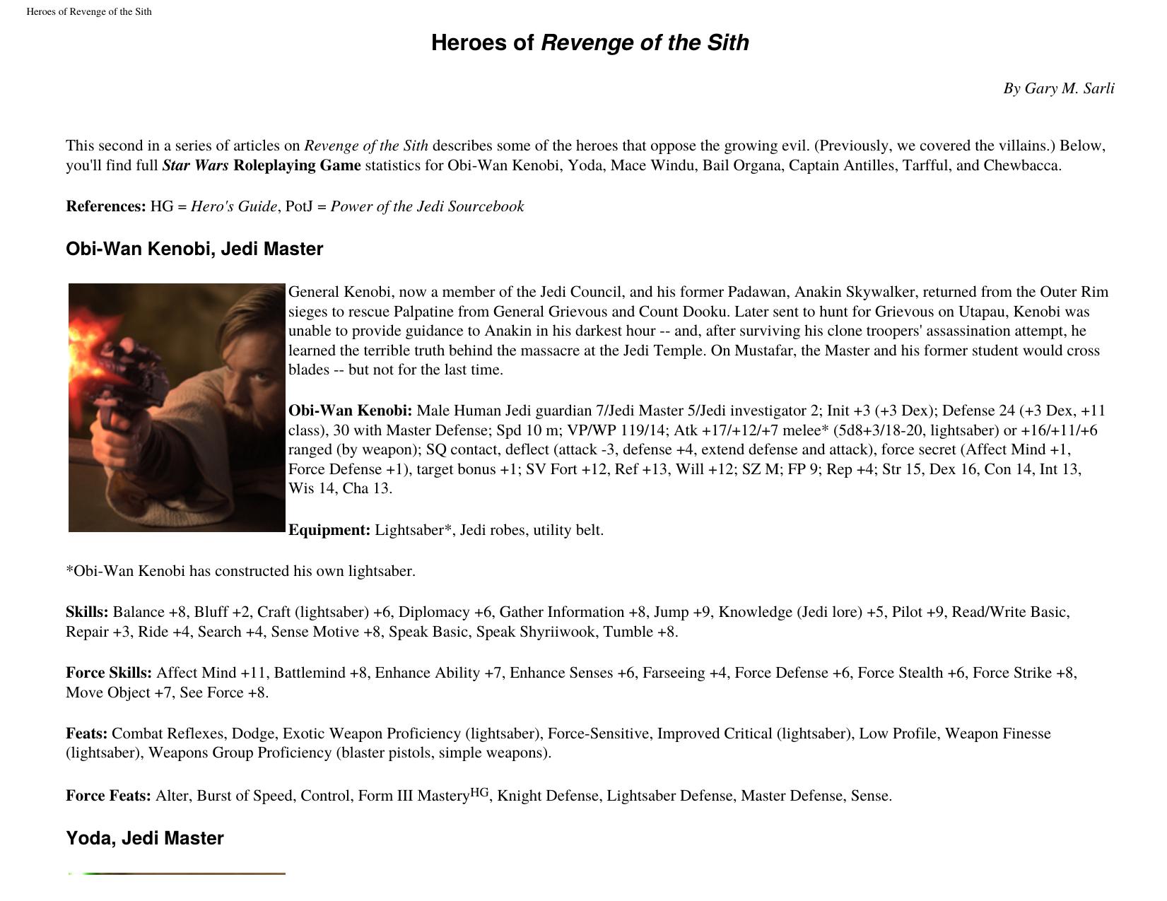 Heroes of Revenge of the Sith by Heroes