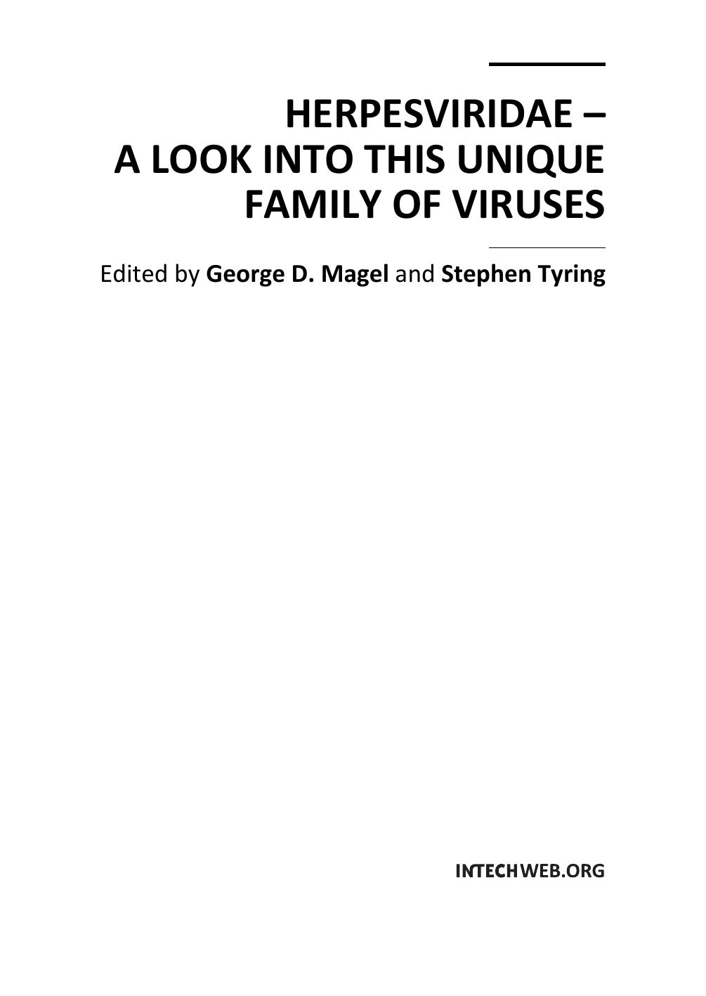 Herpesviridae - A Look Into This Unique Family of Viruses by G. Magel et. al