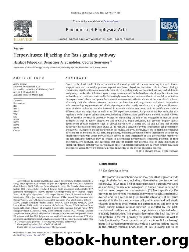 Herpesviruses: Hijacking the Ras signaling pathway by Harilaos Filippakis; Demetrios A. Spandidos; George Sourvinos