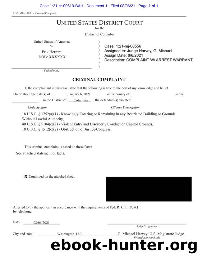 Herrera Complaint + Warrant Forms.pdf by McManus Christopher (USADC) & McManus & Christopher (USADC)
