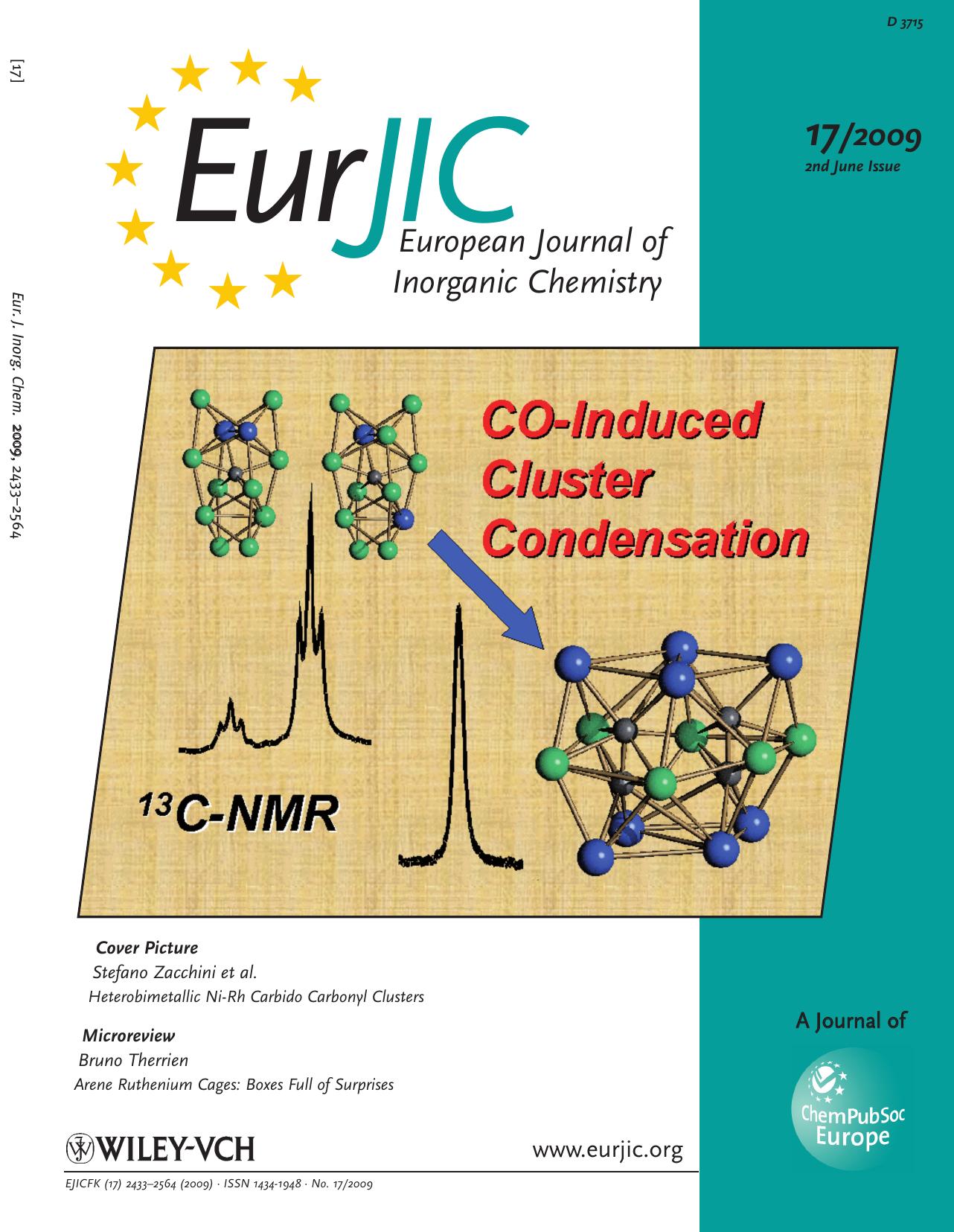 Hetero-Bimetallic Ni-Rh Carbido Carbonyl Clusters: Synthesis, Structure and 13C NMR of [Ni10Rh2C(CO)20]2-, [Ni9Rh3C(CO)20]3- and [Ni6Rh8(C2)2(CO)24]4- (Eur. J. Inorg. Chem. 172009) by Unknown