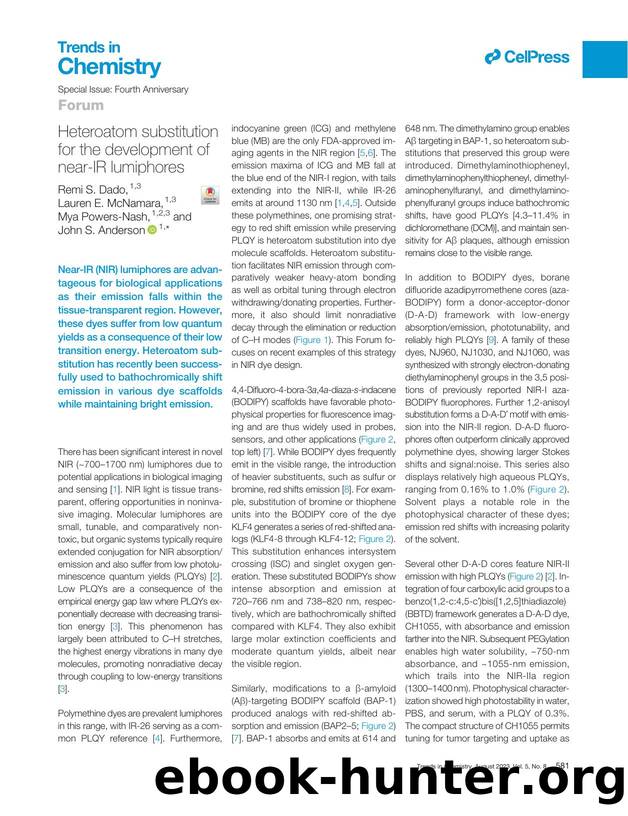 Heteroatom substitution for the development of near-IR lumiphores by Remi S. Dado & Lauren E. McNamara & Mya Powers-Nash & John S. Anderson