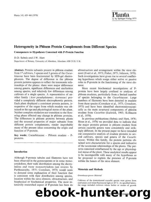 Heterogeneity in phloem protein complements from different species by Unknown
